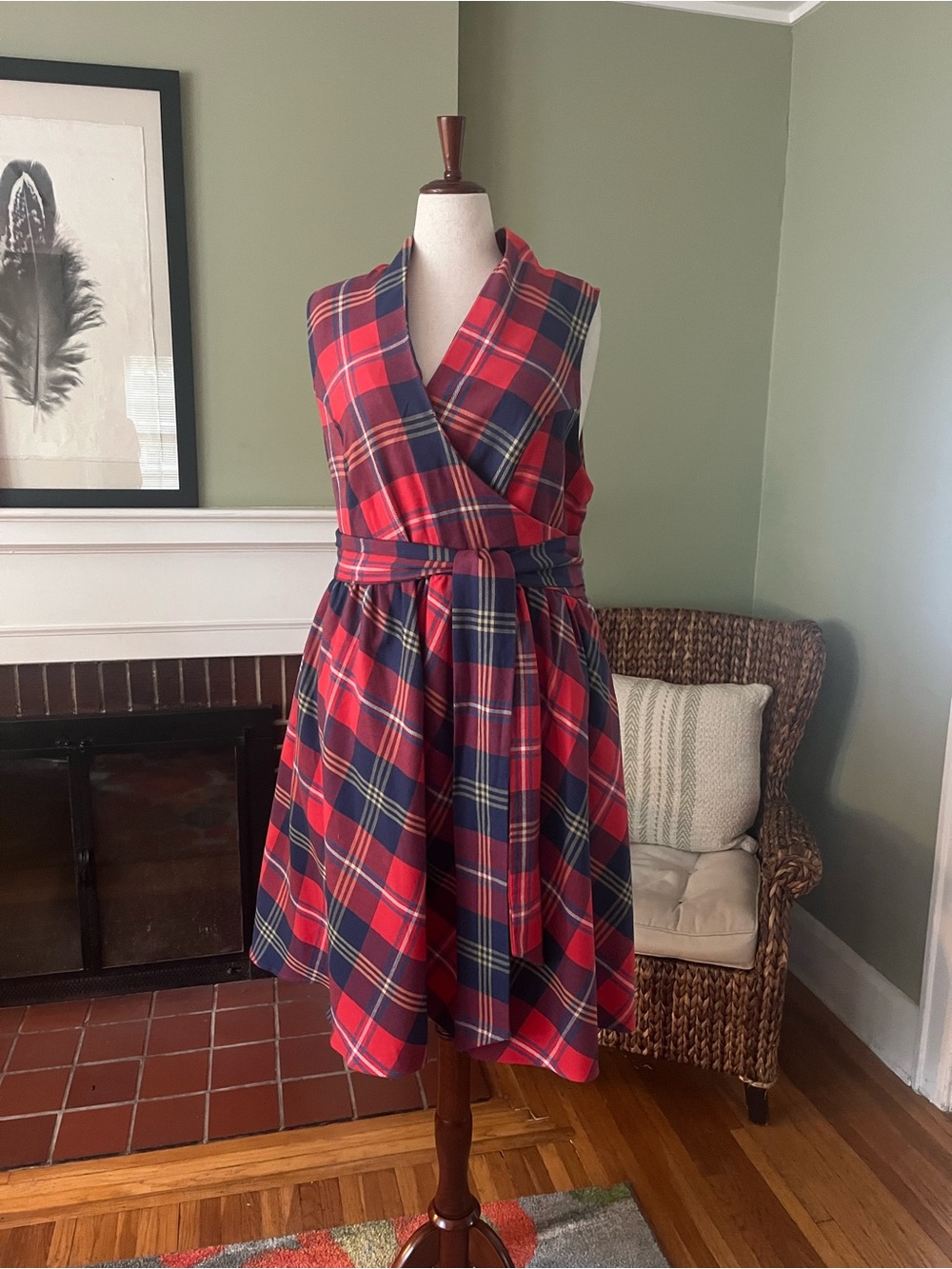 Retrolicious Greta Tartan Plaid Midi Dress - 2X 100% Cotton Made USA